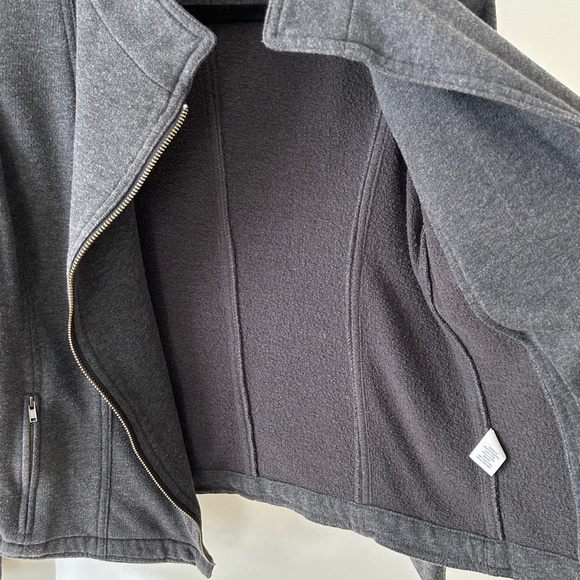 J Jill Charcoal Gray Cotton Terry Knit Zip Jacket - Picture 14 of 16